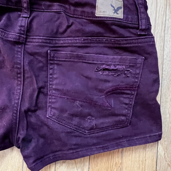 American Eagle Burgundy distressed shirts size 2 - Picture 6 of 6